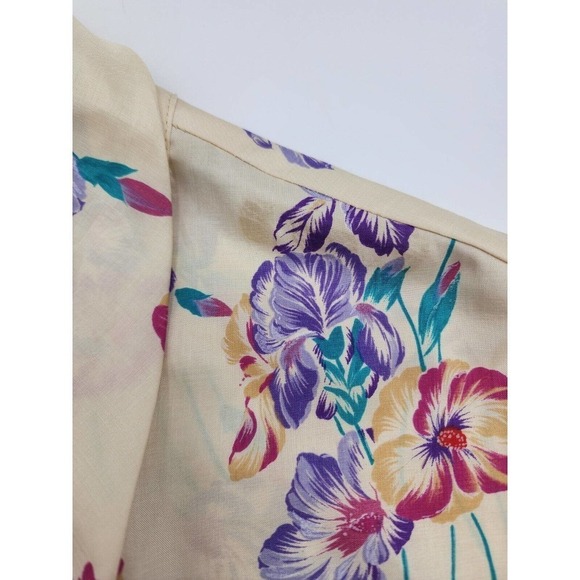 NWT VTG 70s Helen Fabrikant Floral Bow Secretary Blouse Women's Size 8 - Picture 12 of 12